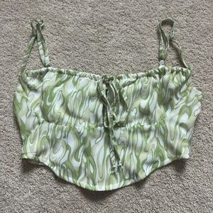 Green & White Swirl PacSun Tank Top